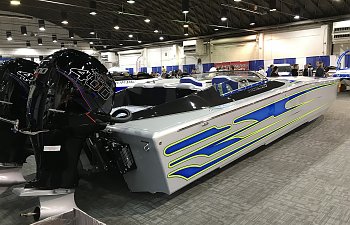 All New 355 Nordic "Long Deck"    True Tunnel at the Los Angeles Boat Show