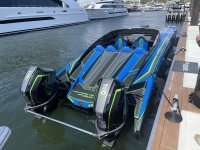 Outerlimits SC 37 Jolts to 130-MPH Top Hop with Mercury Racing 450Rs